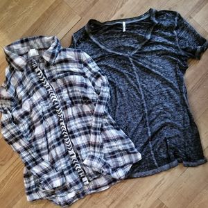 Buckle daytrip plaid/BKE core tee bundle